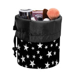 Black And White Star Pattern Print Drawstring Makeup Bag