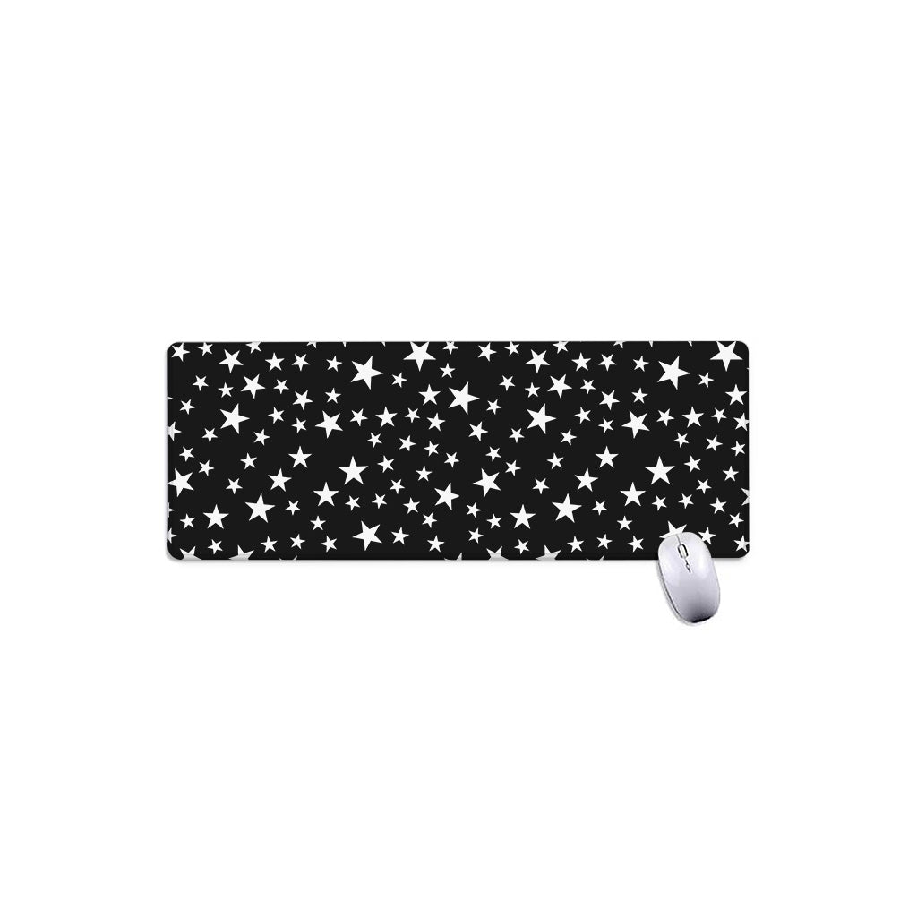 Black And White Star Pattern Print Extended Mouse Pad