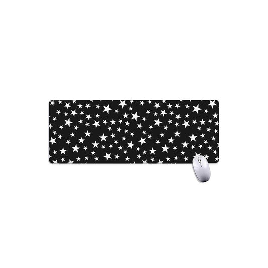 Black And White Star Pattern Print Extended Mouse Pad