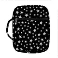 Black And White Star Pattern Print Front Pocket Bible Bag