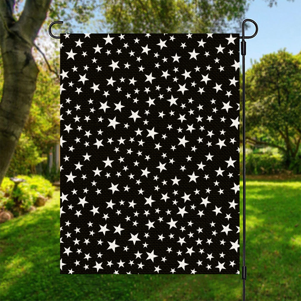Black And White Star Pattern Print Garden Flag
