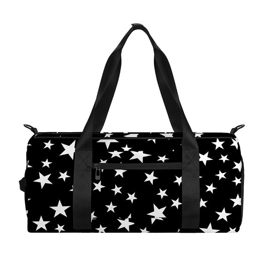 Black And White Star Pattern Print Gym Bag