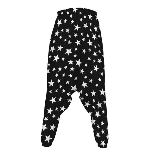 Black And White Star Pattern Print Hammer Pants