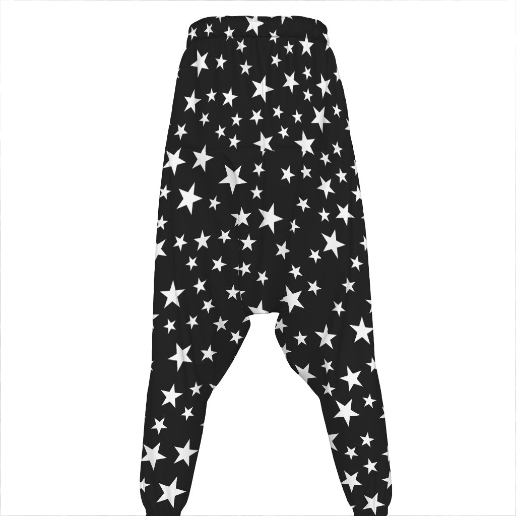 Black And White Star Pattern Print Hammer Pants