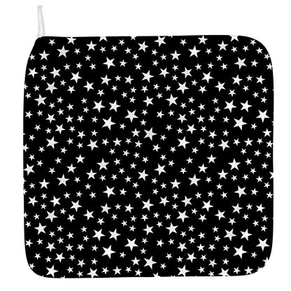 Black And White Star Pattern Print Hand Towel