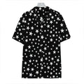 Black And White Star Pattern Print Hawaiian Shirt