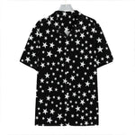 Black And White Star Pattern Print Hawaiian Shirt