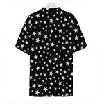 Black And White Star Pattern Print Hawaiian Shirt