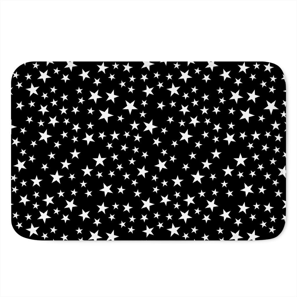 Black And White Star Pattern Print Indoor Door Mat