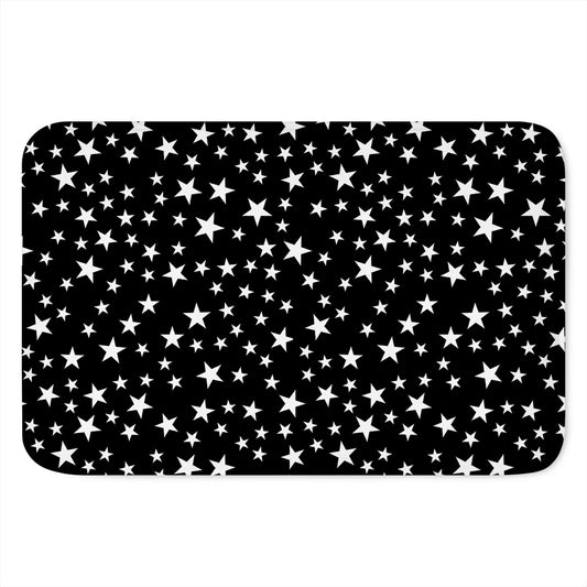 Black And White Star Pattern Print Indoor Door Mat