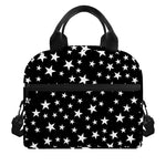 Black And White Star Pattern Print Insulated Lunch Bag