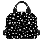 Black And White Star Pattern Print Insulated Lunch Bag