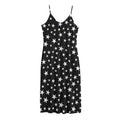 Black And White Star Pattern Print Jersey Midi Cami Dress