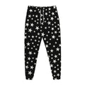 Black And White Star Pattern Print Jogger Pants