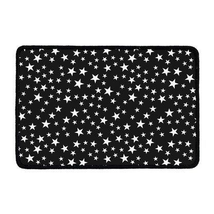 Black And White Star Pattern Print Kitchen Mat