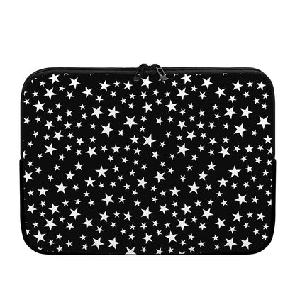 Black And White Star Pattern Print Laptop Sleeve