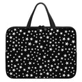Black And White Star Pattern Print Laptop Sleeve With Handle