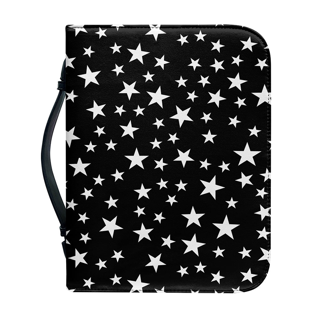 Black And White Star Pattern Print Leather Bible Cover
