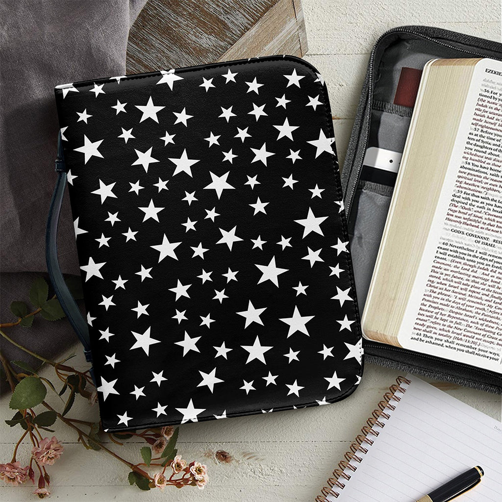 Black And White Star Pattern Print Leather Bible Cover