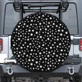 Black And White Star Pattern Print Leather Spare Tire Cover