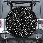 Black And White Star Pattern Print Leather Spare Tire Cover