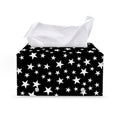 Black And White Star Pattern Print Leather Tissue Box Cover