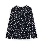 Black And White Star Pattern Print Long Sleeve Short Coat