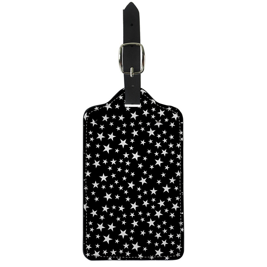 Black And White Star Pattern Print Luggage Tag