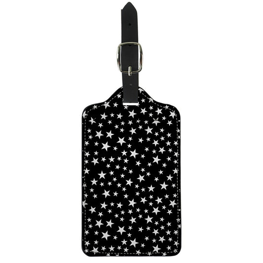 Black And White Star Pattern Print Luggage Tag