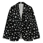 Black And White Star Pattern Print Men's Blazer