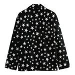 Black And White Star Pattern Print Men's Blazer