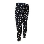 Black And White Star Pattern Print Men's Compression Pants
