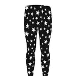 Black And White Star Pattern Print Men's leggings