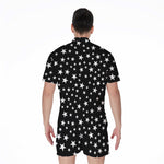 Black And White Star Pattern Print Men's Rompers
