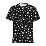 Black And White Star Pattern Print Men's Sports T-Shirt
