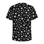 Black And White Star Pattern Print Men's Sports T-Shirt