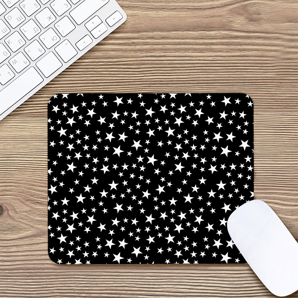 Black And White Star Pattern Print Mouse Pad