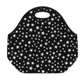 Black And White Star Pattern Print Neoprene Lunch Bag