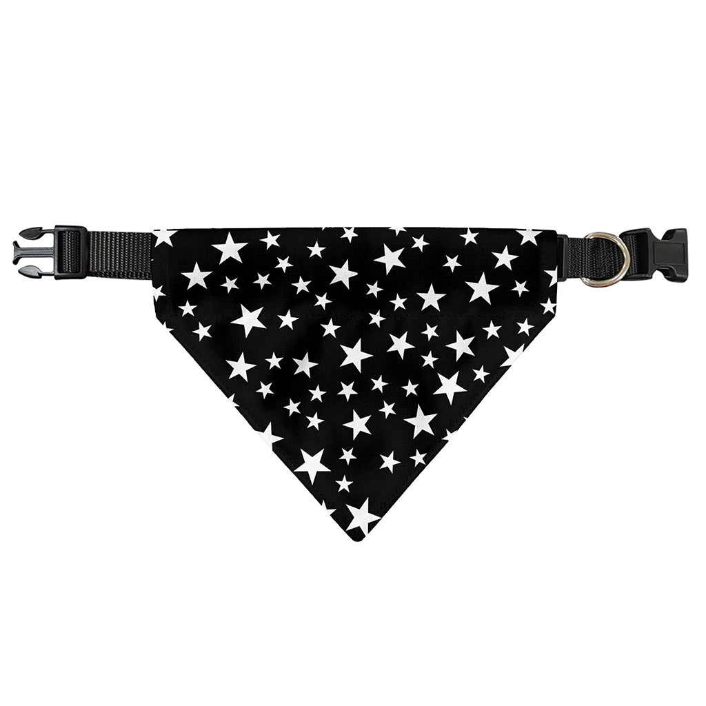 Black And White Star Pattern Print Over The Collar Dog Bandana