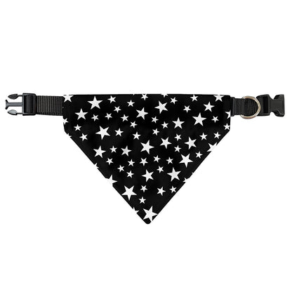 Black And White Star Pattern Print Over The Collar Dog Bandana
