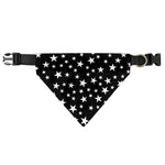 Black And White Star Pattern Print Over The Collar Dog Bandana