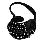 Black And White Star Pattern Print Pet Sling Carrier