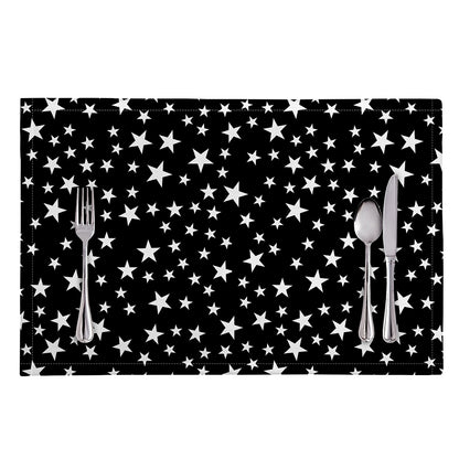 Black And White Star Pattern Print Placemat
