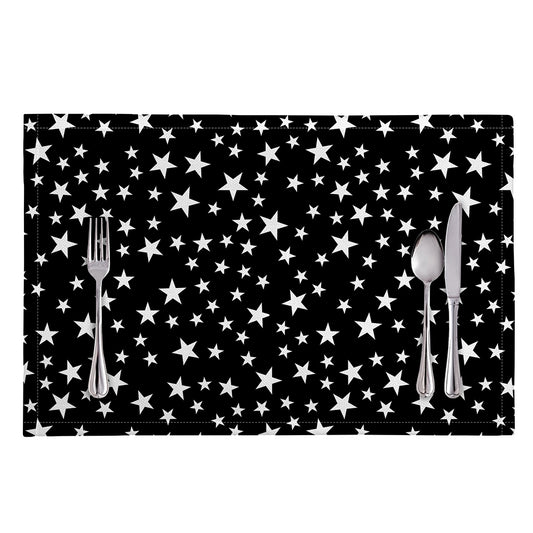 Black And White Star Pattern Print Placemat