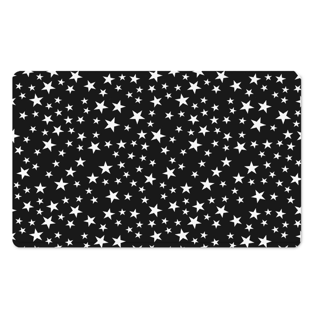 Black And White Star Pattern Print Polyester Doormat