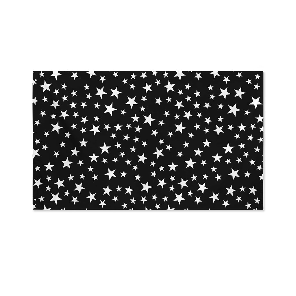 Black And White Star Pattern Print Polyester Flag