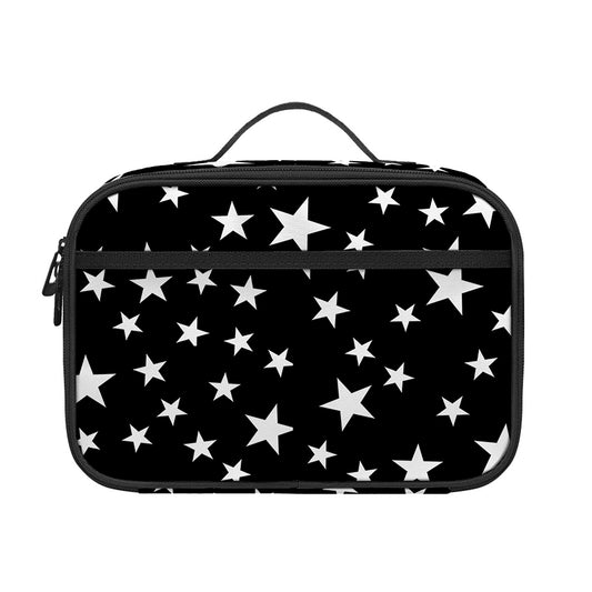 Black And White Star Pattern Print Portable Lunch Bag