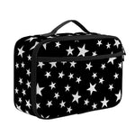 Black And White Star Pattern Print Portable Lunch Bag