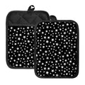 Black And White Star Pattern Print Pot Holders With Pocket