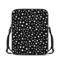 Black And White Star Pattern Print Rectangular Crossbody Bag